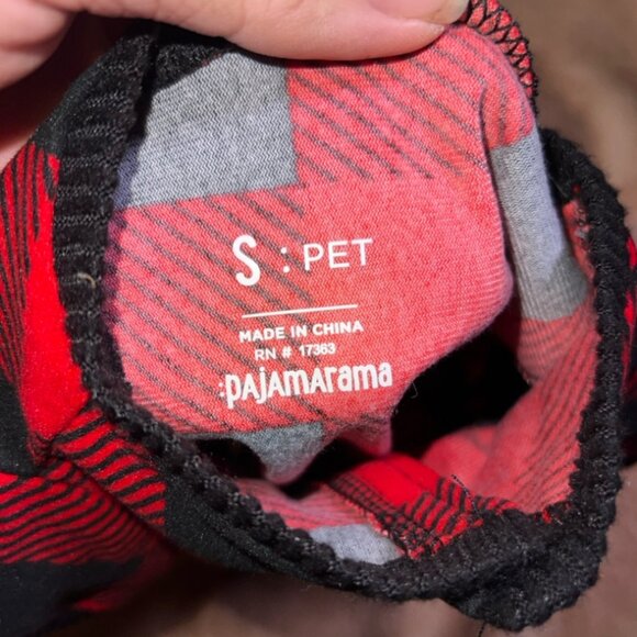 NWT PAJAMARAMA Small‎ Red Buffalo Checker One Piece Dog Christmas Holiday PJ (O) - Picture 5 of 5